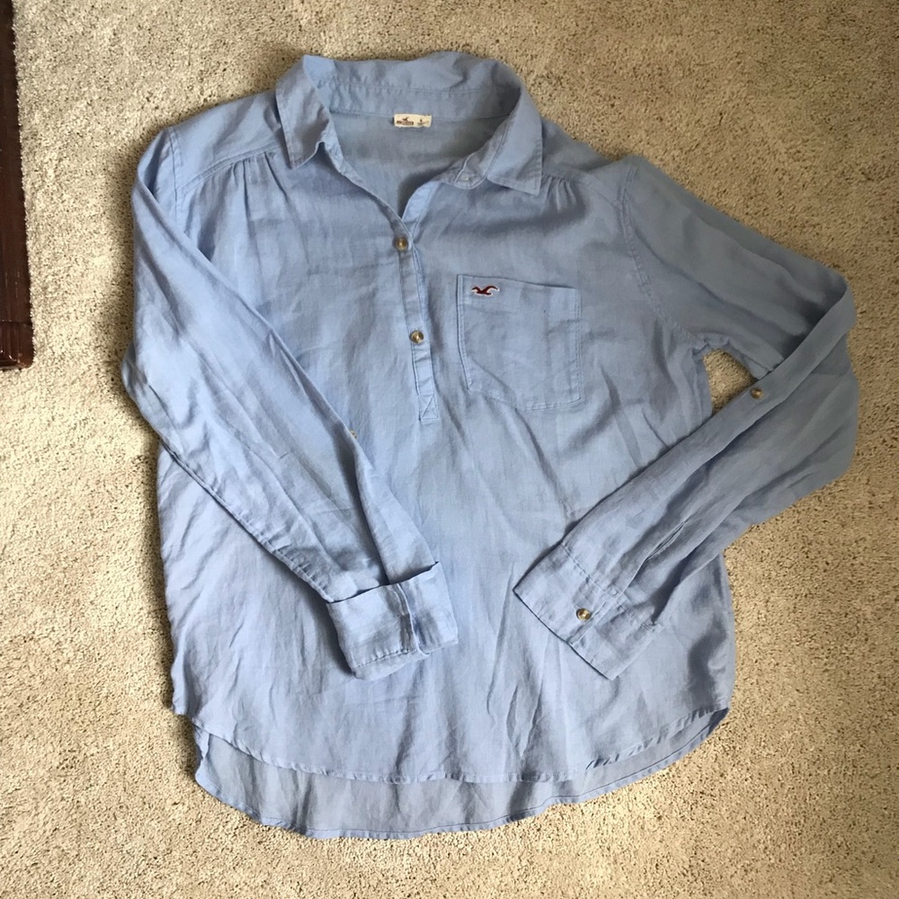 Linen, button up, long sleeve shirt